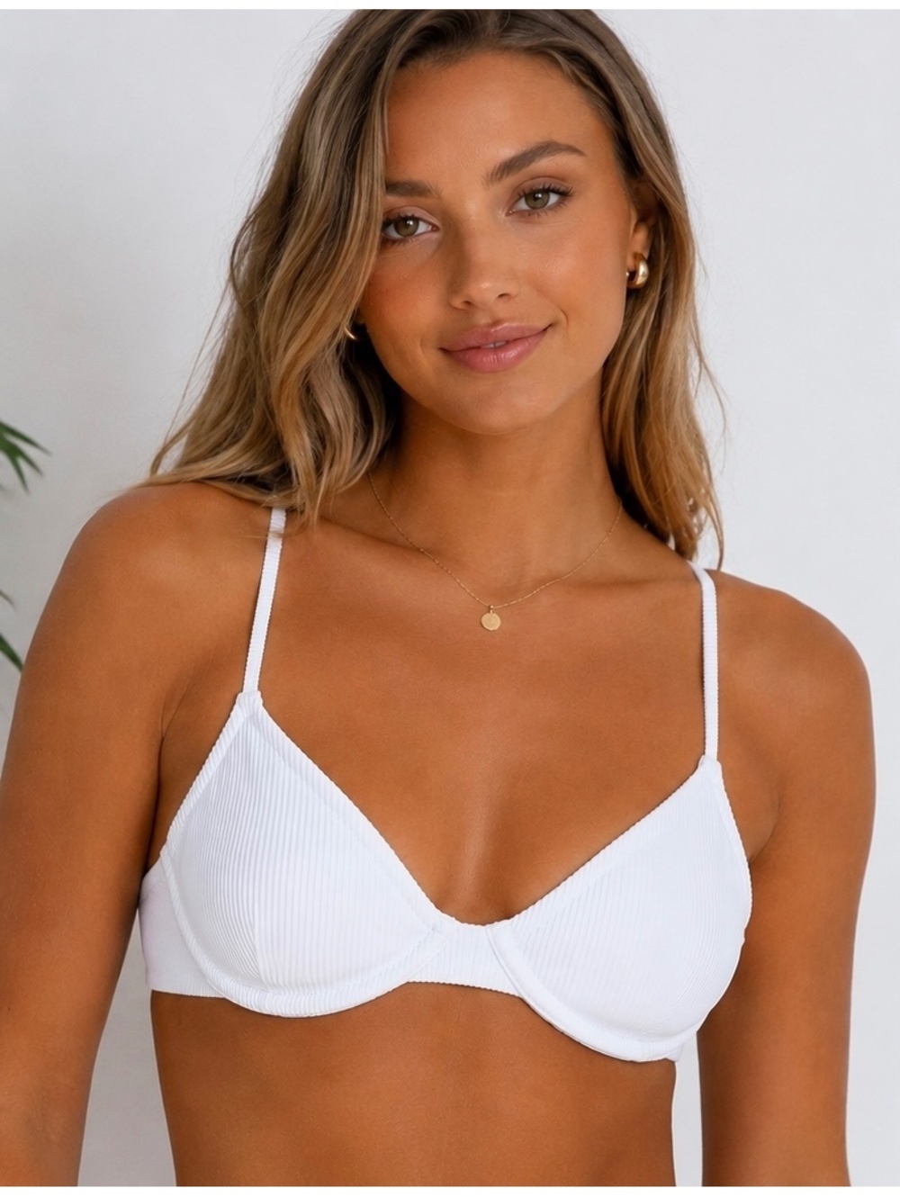 Beach Riot White Ribbed Underwire Bikini Top Size Large - Picture 5 of 5